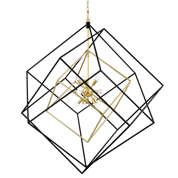Hudson Valley 1255-AGB/BK 15 Light Chandelier, Aged Brass/Black