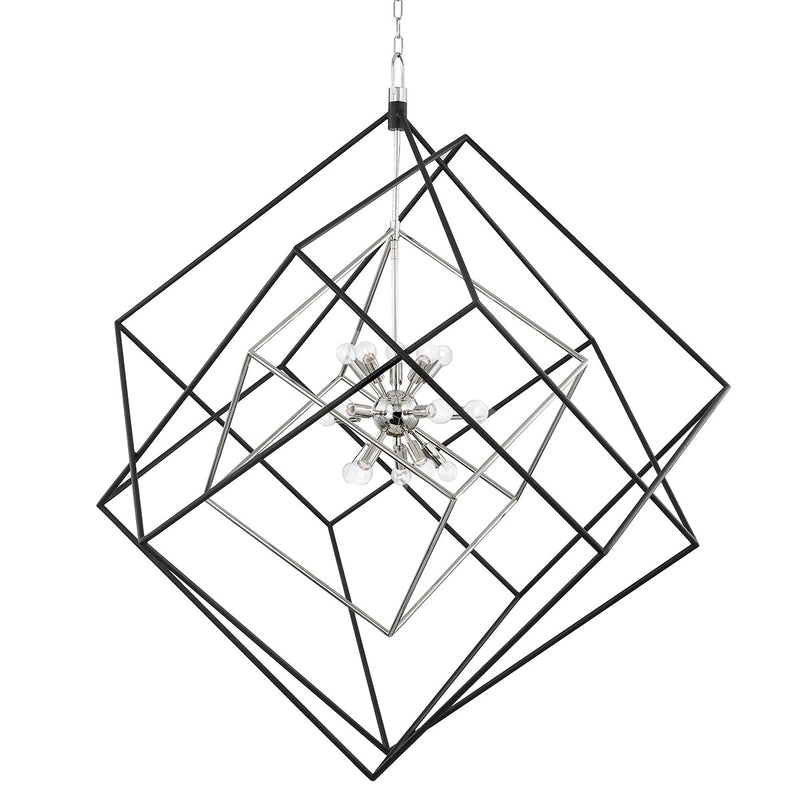 Hudson Valley 1255-PN/BK 15 Light Chandelier, Polished Nickel/Black