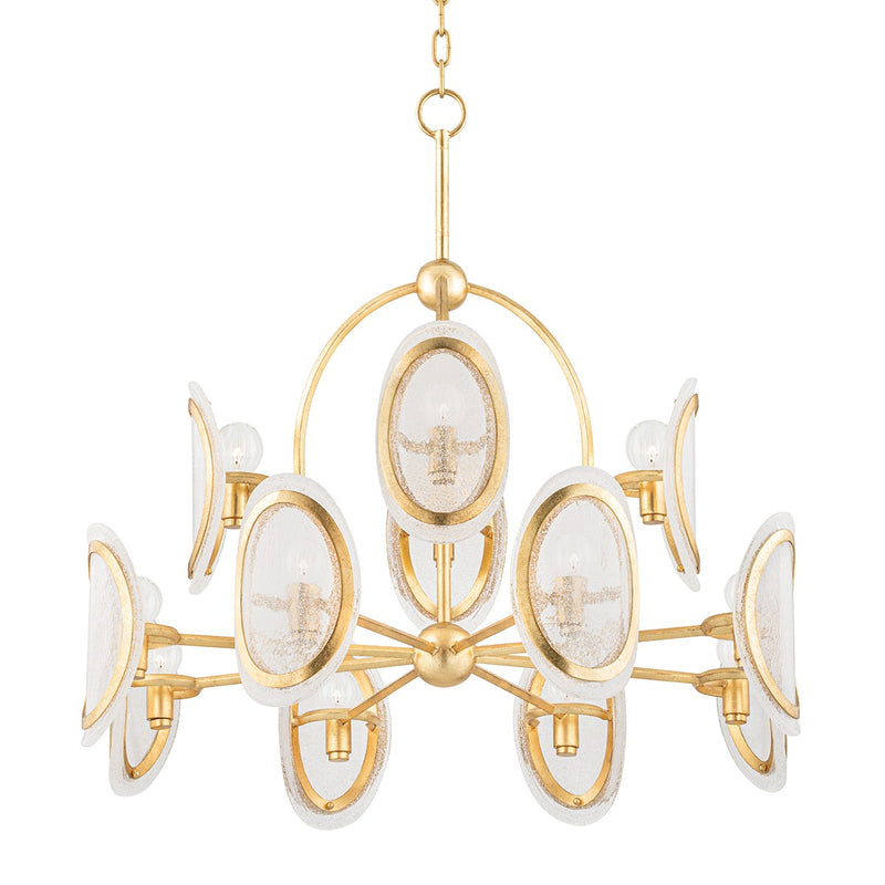 Hudson Valley 1534-VGL 12 Light Chandelier, Vintage Gold Leaf