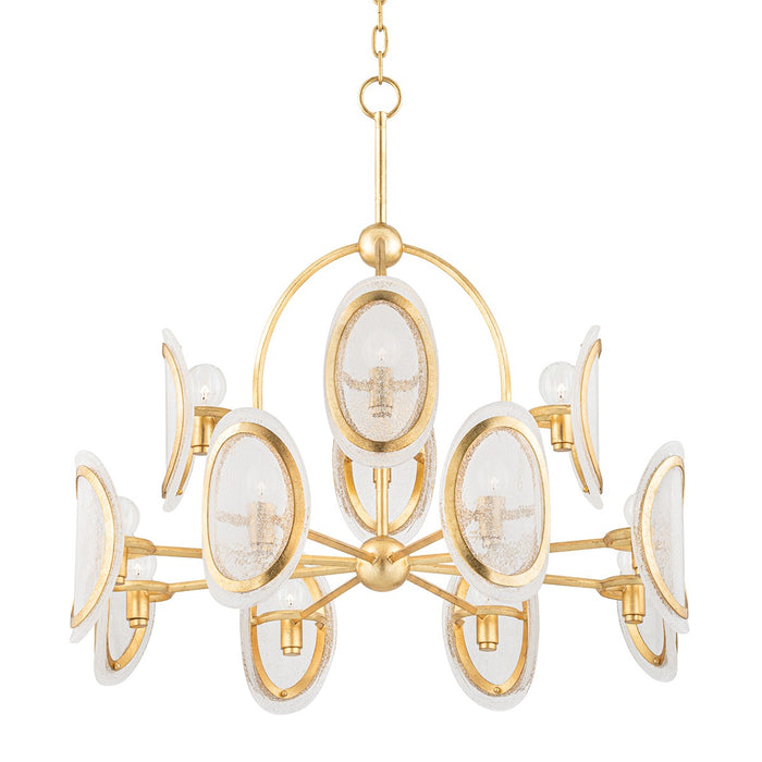 Hudson Valley 1534-VGL 12 Light Chandelier, Vintage Gold Leaf