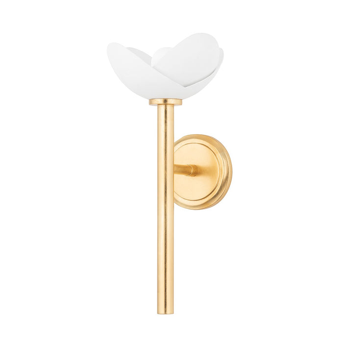 Hudson Valley 3000-GL/WP One Light Wall Sconce, Gold Leaf/White Plaster