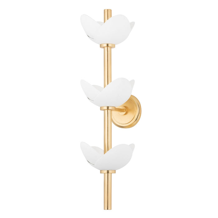 Hudson Valley 3003-GL/WP LED Wall Sconce, Gold Leaf/White Plaster