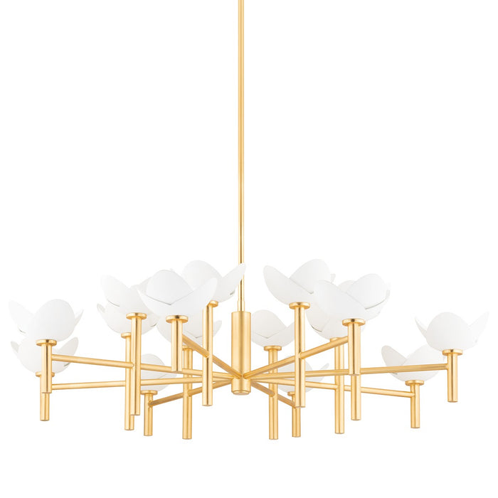 Hudson Valley 3051-GL/WP 16 Light Chandelier, Gold Leaf/White Plaster