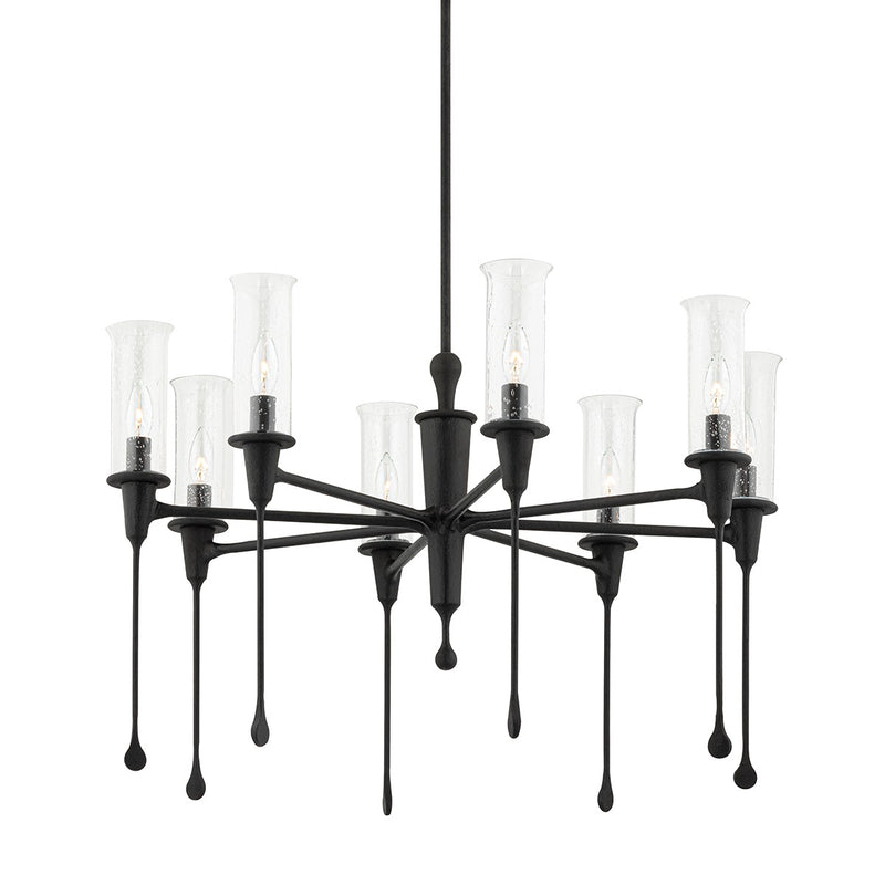 Hudson Valley 4131-BI Eight Light Chandelier, Black Iron