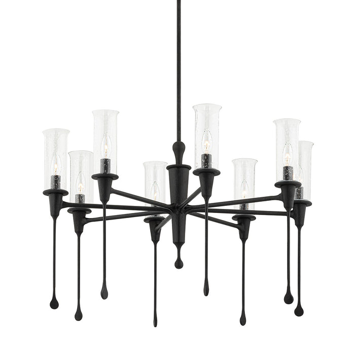 Hudson Valley 4131-BI Eight Light Chandelier, Black Iron