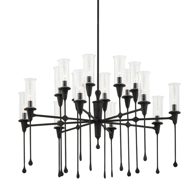 Hudson Valley 4142-BI 16 Light Chandelier, Black Iron