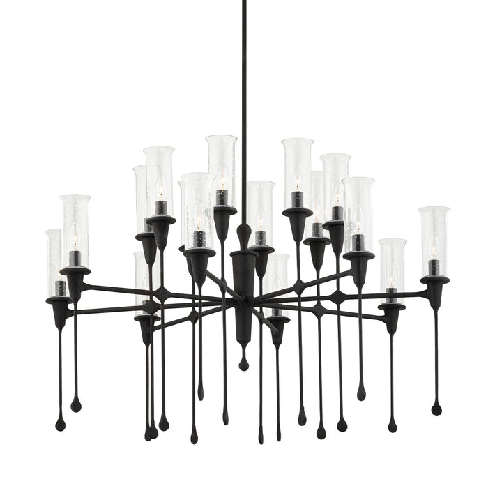 Hudson Valley 4142-BI 16 Light Chandelier, Black Iron