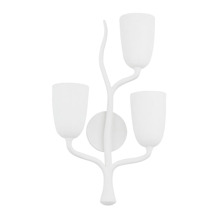 Hudson Valley 5003-R-WP Three Light Wall Sconce, White Plaster