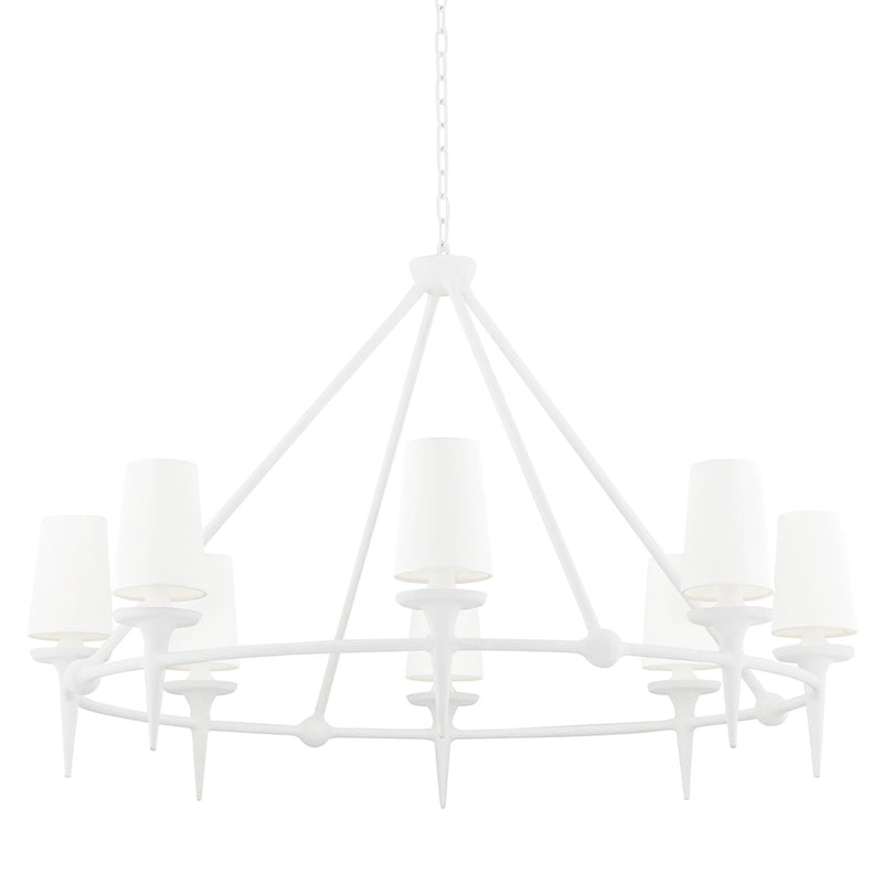 Hudson Valley 6648-WP Eight Light Chandelier, White Plaster