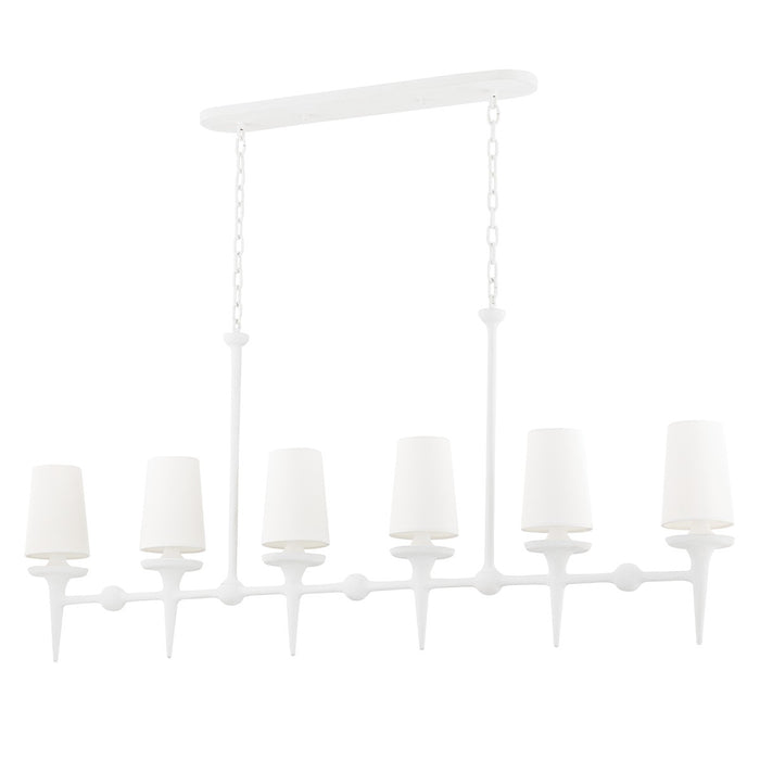 Hudson Valley 6658-WP Six Light Island Pendant, White Plaster