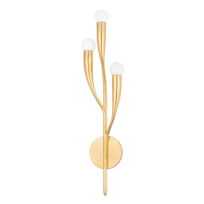 Hudson Valley 9603-VGL Three Light Wall Sconce, Vintage Gold Leaf