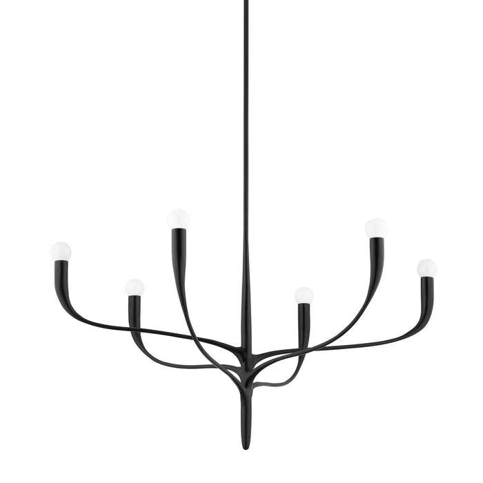 Hudson Valley 9606-AI Six Light Chandelier, Aged Iron