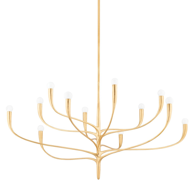 Hudson Valley 9612-VGL 12 Light Chandelier, Vintage Gold Leaf