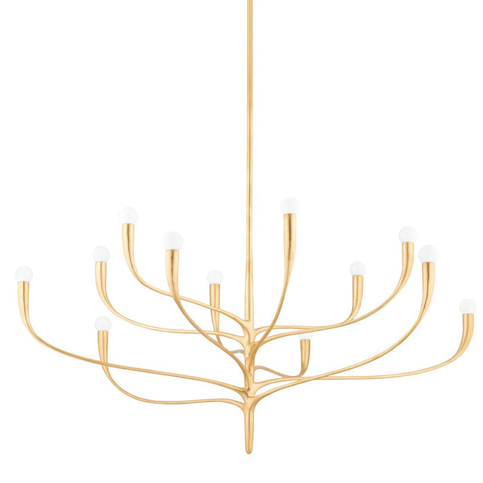 Hudson Valley 9612-VGL 12 Light Chandelier, Vintage Gold Leaf