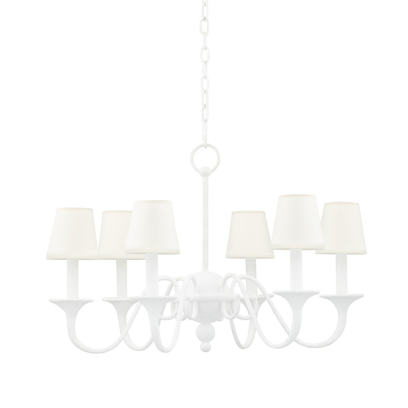 Hudson Valley MDS432-WP Six Light Chandelier, White Plaster