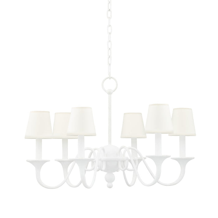 Hudson Valley MDS432-WP Six Light Chandelier, White Plaster