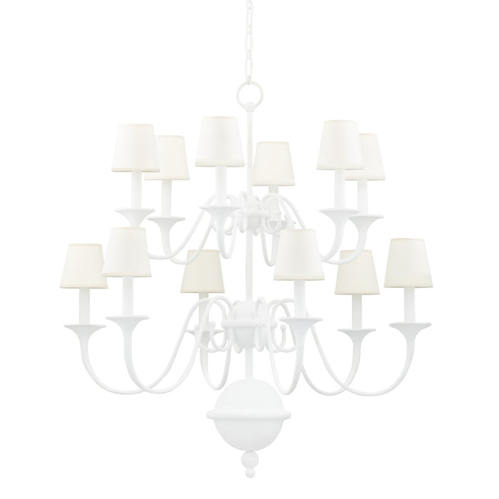 Hudson Valley MDS433-WP 12 Light Chandelier, White Plaster