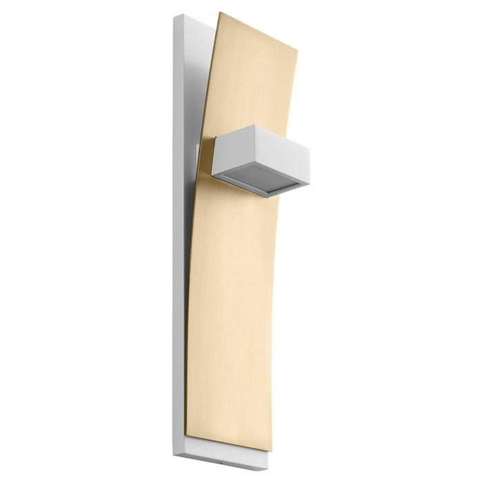 Oxygen 3-400-640 LED Wall Sconce, White W/ Aged Brass