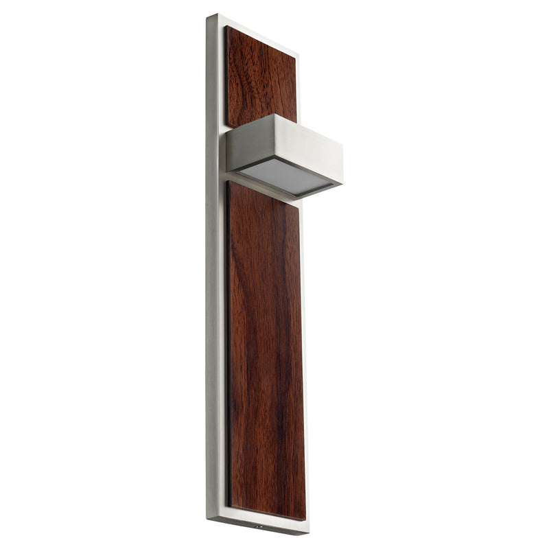 Quorum 3-401-24 LED Wall Sconce, Satin Nickel|Walnut