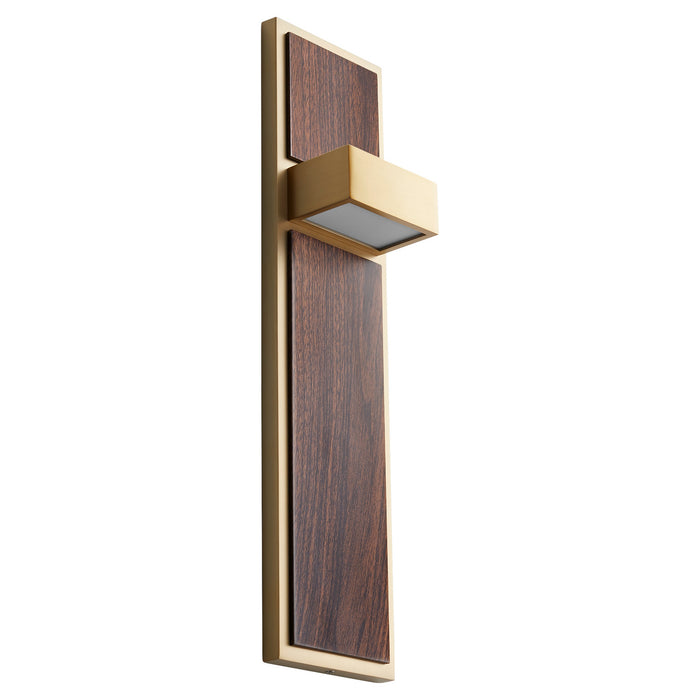 Oxygen 3-401-40 LED Wall Sconce, Aged Brass W/ Walnut