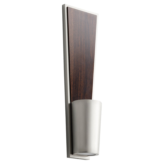 Oxygen 3-402-24 LED Wall Sconce, Satin Nickel W/ Walnut