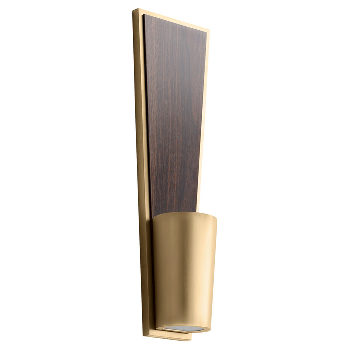 Oxygen 3-402-40 LED Wall Sconce, Antique Brass W/ Walnut