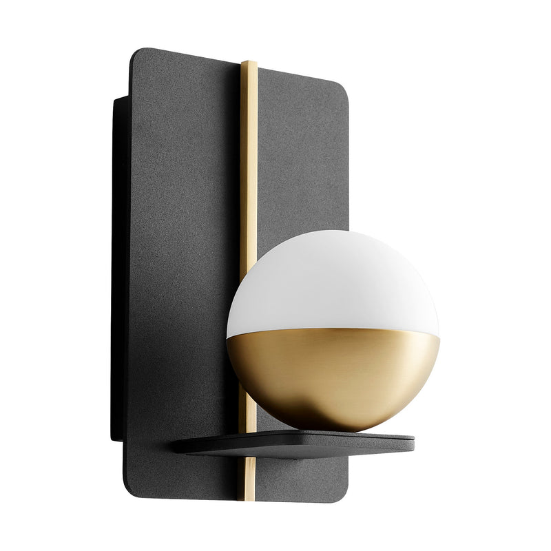 Quorum 3-554-1540 LED Wall Sconce, Black|Aged Brass