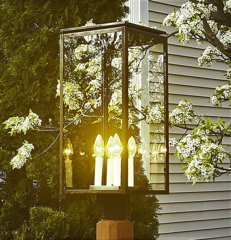 Northeast Lantern 11653-DB-LT4-CLR Four Light Post Mount, Dark Brass