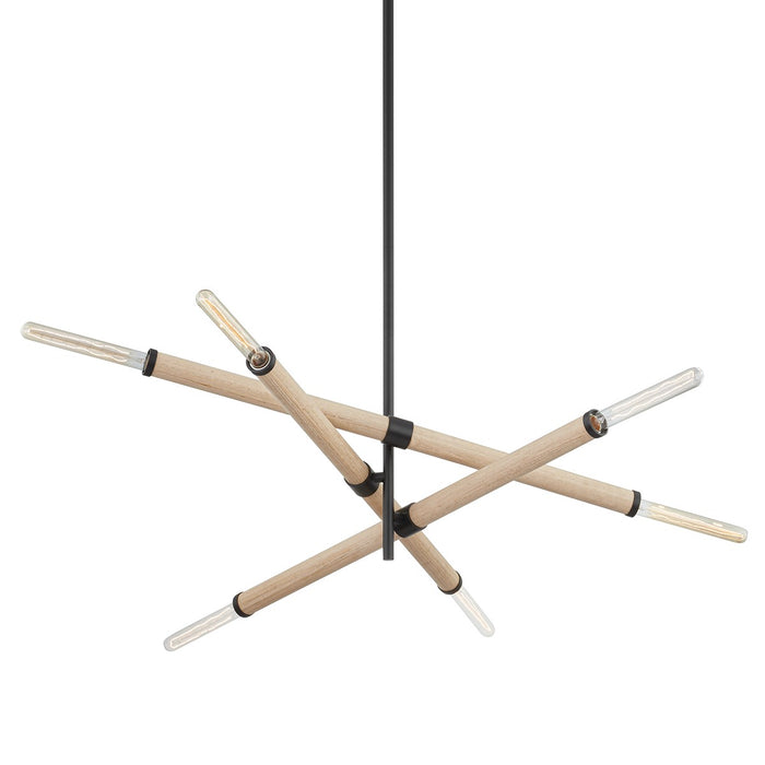 Troy Lighting F6706-SBK Six Light Chandelier, Soft Black
