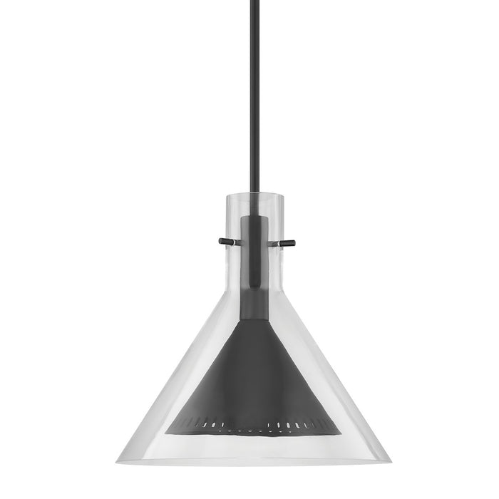 Troy Lighting F7663-SBK One Light Pendant, Soft Black