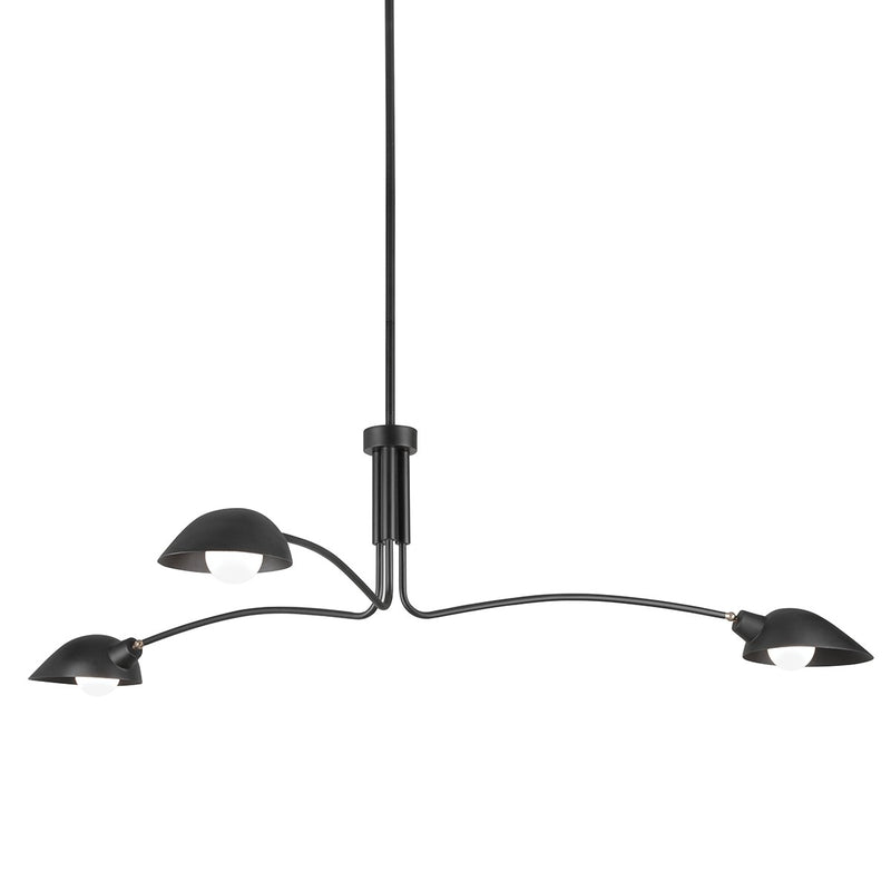 Troy Lighting F7813-SBK Three Light Chandelier, Soft Black