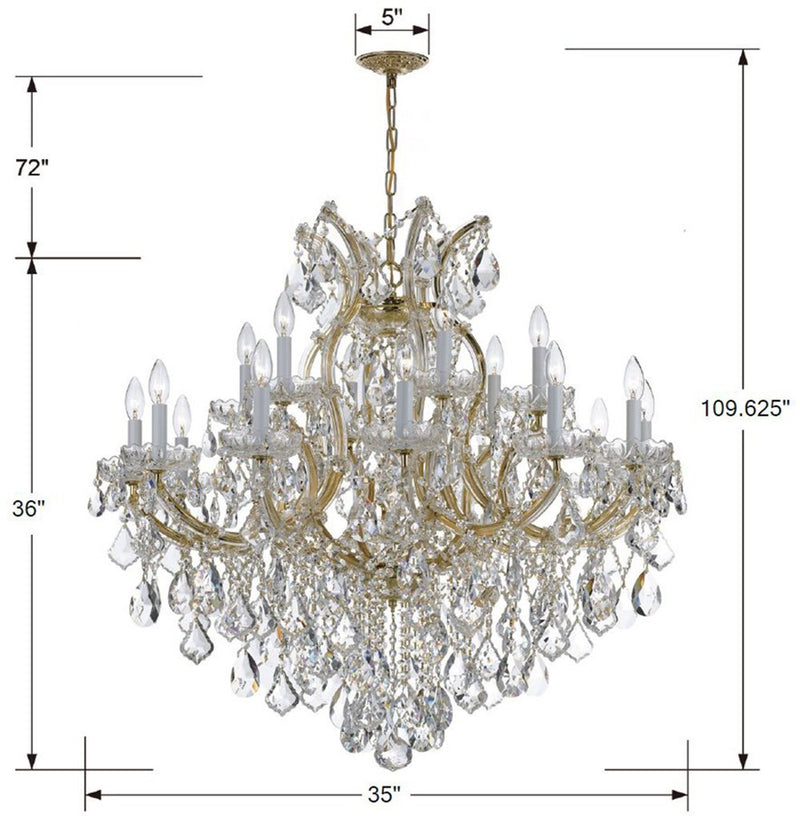 Crystorama 4418-GD-CL-I 19 Light Chandelier, Gold