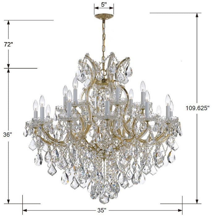 Crystorama 4418-GD-CL-I 19 Light Chandelier, Gold
