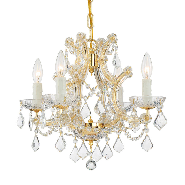 Crystorama 4474-GD-CL-I Four Light Mini Chandelier, Gold