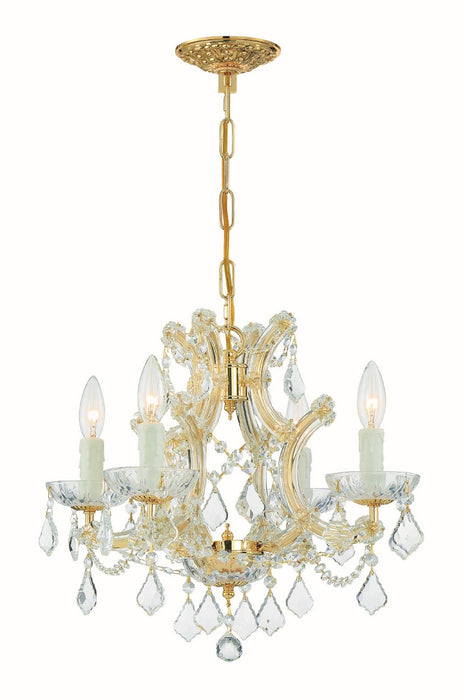 Crystorama 4474-GD-CL-I Four Light Mini Chandelier, Gold