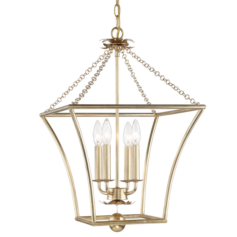Crystorama 516-GA Four Light Mini Chandelier, Antique Gold
