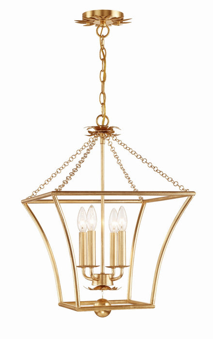 Crystorama 516-GA Four Light Mini Chandelier, Antique Gold