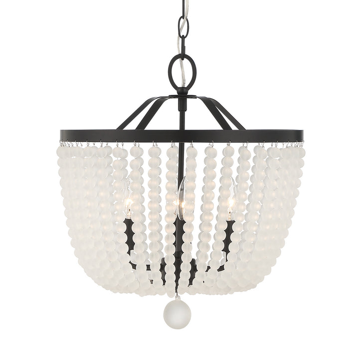 Crystorama 604-MK-FR Four Light Chandelier, Matte Black