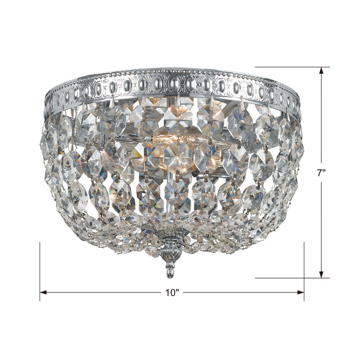 Crystorama 710-CH-CL-I Two Light Flush Mount, Polished Chrome