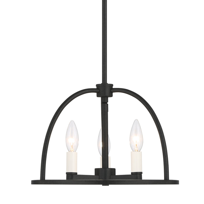 Crystorama ABB-3003-BK Three Light Chandelier, Black