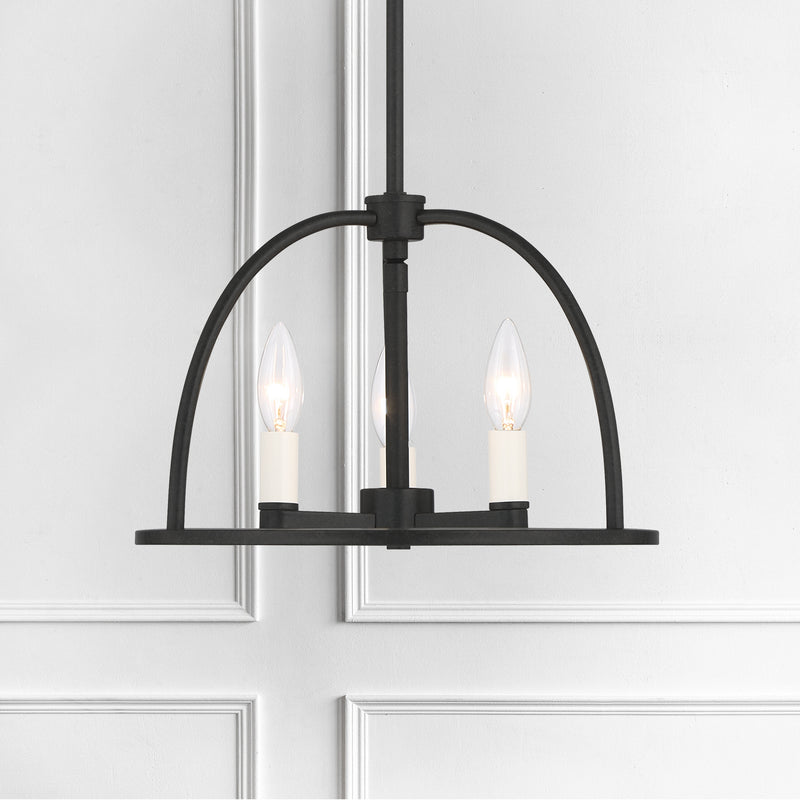 Crystorama ABB-3003-BK Three Light Chandelier, Black