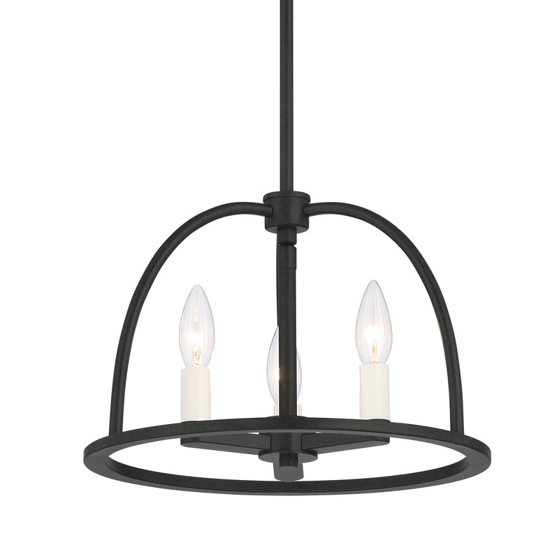Crystorama ABB-3003-BK Three Light Chandelier, Black