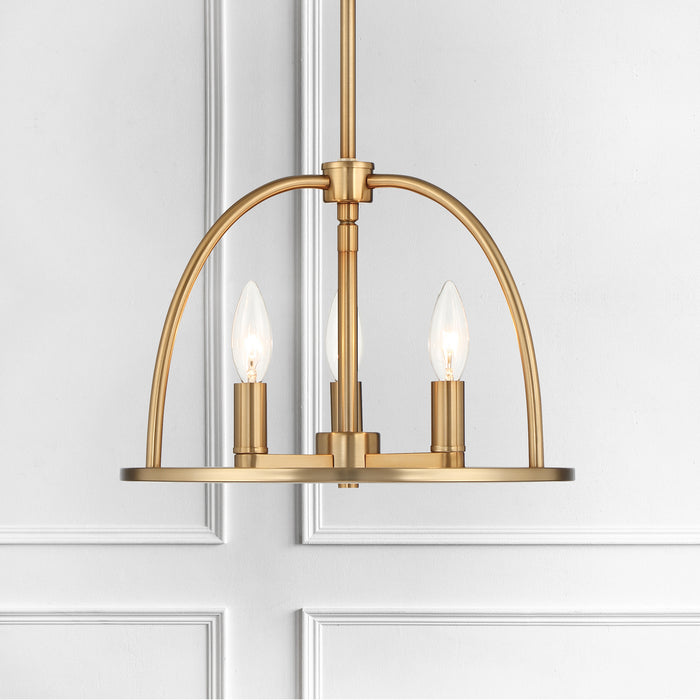 Crystorama ABB-3003-VG Three Light Chandelier, Vibrant Gold