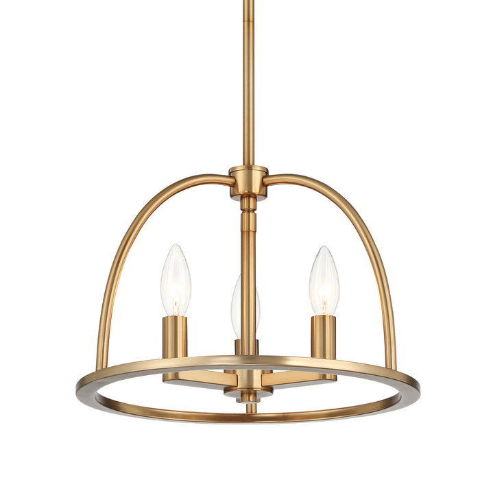 Crystorama ABB-3003-VG Three Light Chandelier, Vibrant Gold