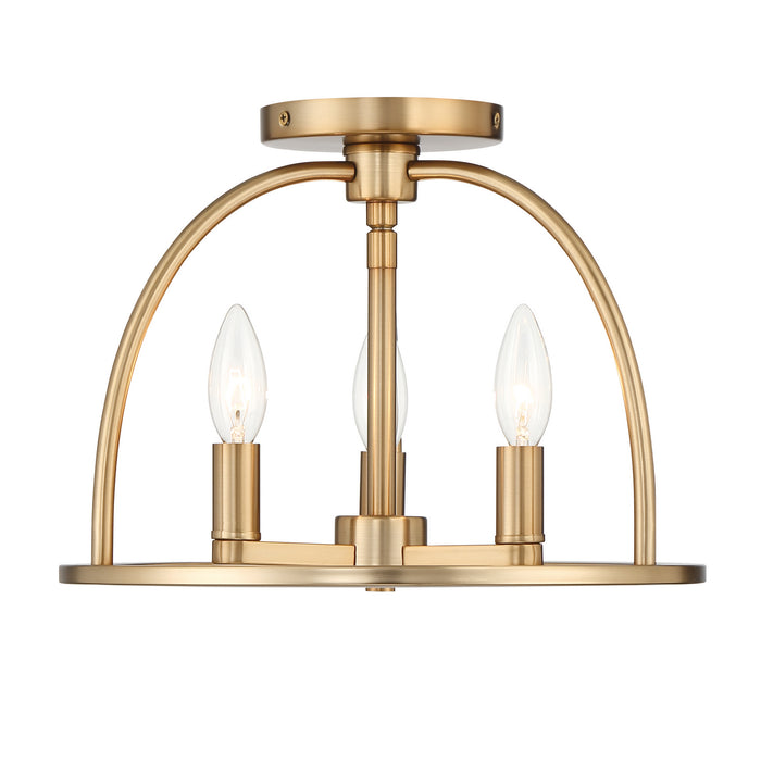 Crystorama ABB-3003-VG_CEILING Three Light Semi Flush Mount, Vibrant Gold