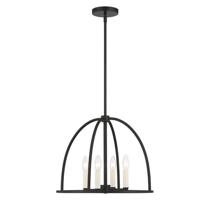 Crystorama ABB-3004-BK Four Light Chandelier, Black
