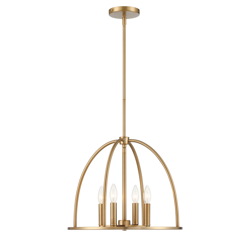 Crystorama ABB-3004-VG Four Light Chandelier, Vibrant Gold