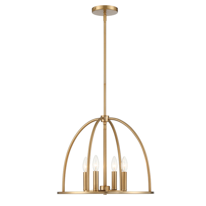 Crystorama ABB-3004-VG Four Light Chandelier, Vibrant Gold