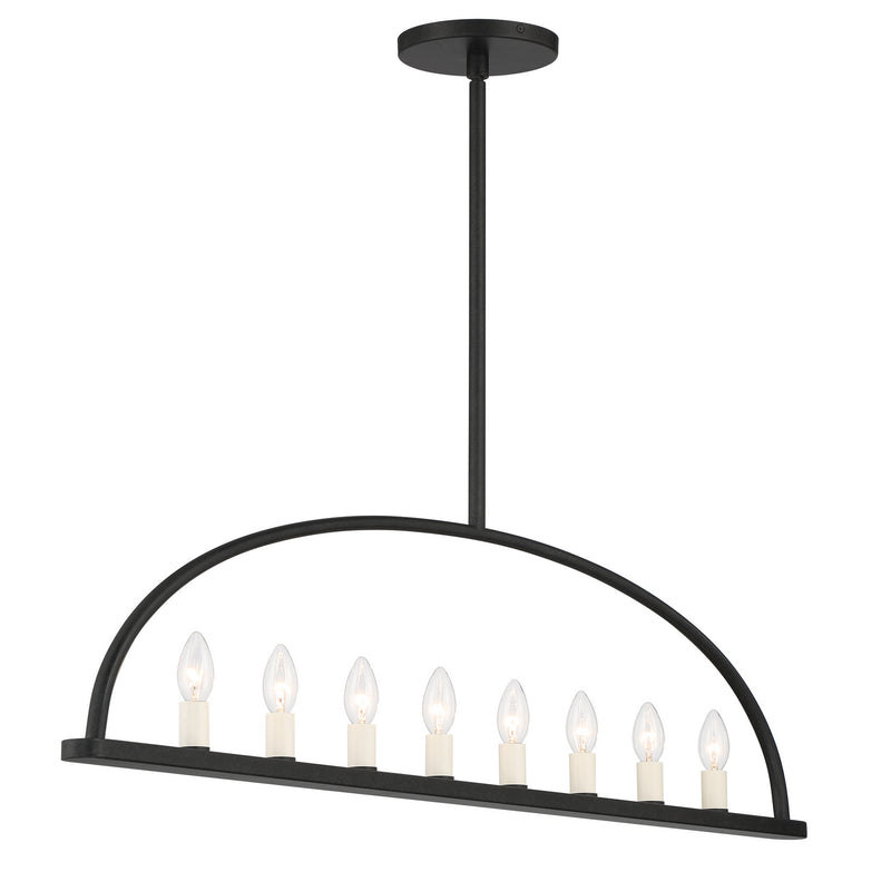 Crystorama ABB-3007-BK Eight Light Chandelier, Black