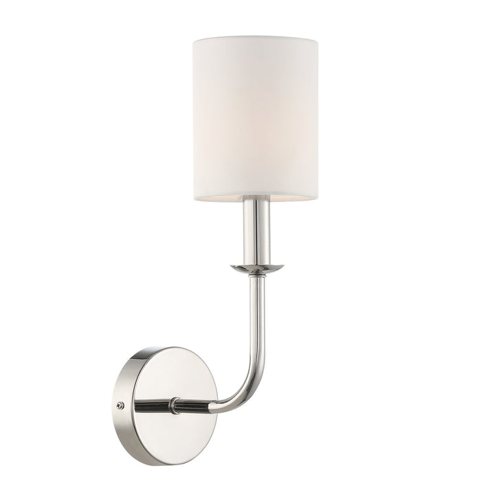 Crystorama BAI-A2101-PN One Light Wall Sconce, Polished Nickel